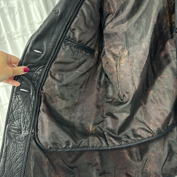 DANIER BLACK LEATHER COAT - Picture 5 of 12